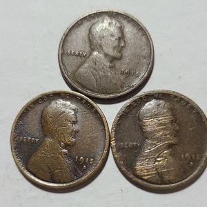 1915 p-d-s Lincoln Wheat Penny